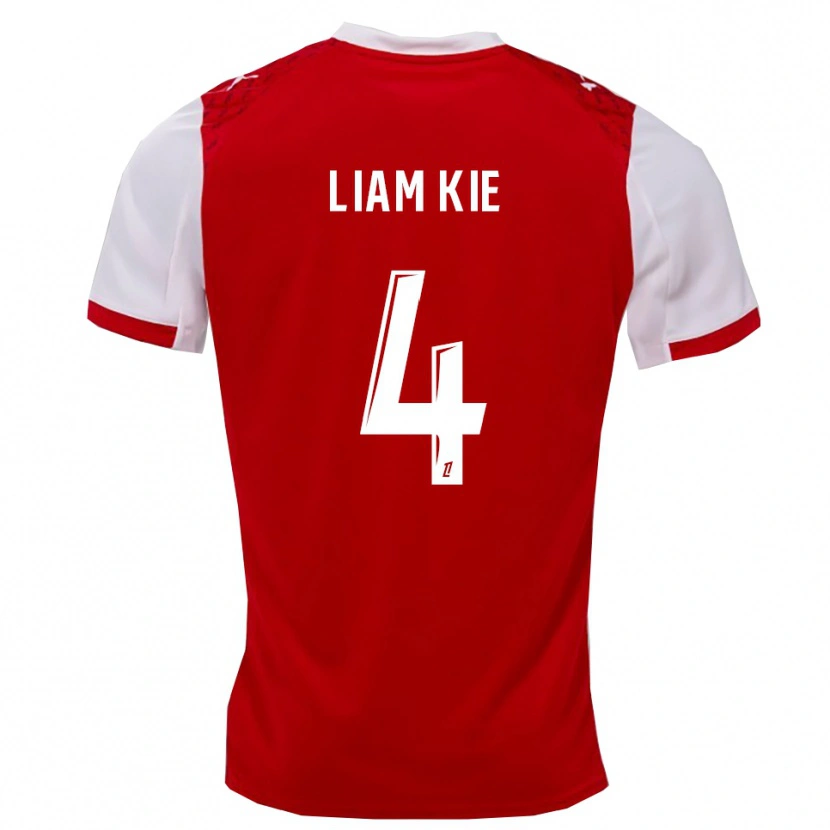Danxen Hombre Camiseta Khalil-Liam Kie #4 Rojo Blanco 1ª Equipación 2025/26 La Camisa
