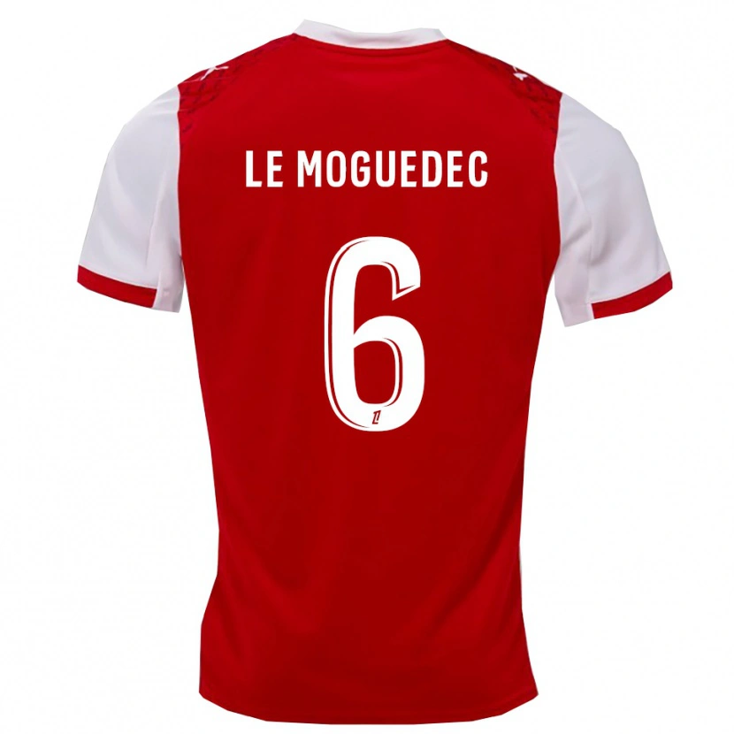 Danxen Hombre Camiseta Anaële Le Moguédec #6 Rojo Blanco 1ª Equipación 2025/26 La Camisa