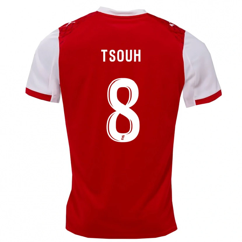 Danxen Hombre Camiseta Justin Tsouh #8 Rojo Blanco 1ª Equipación 2025/26 La Camisa