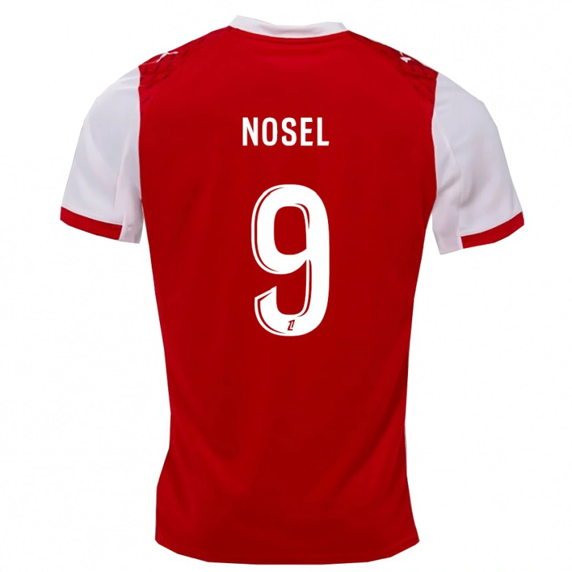Danxen Hombre Camiseta Adam Nosel #9 Rojo Blanco 1ª Equipación 2025/26 La Camisa