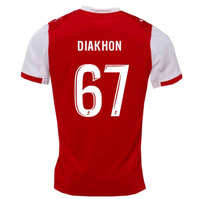 Danxen Hombre Camiseta Mamadou Diakhon #67 Rojo Blanco 1ª Equipación 2025/26 La Camisa