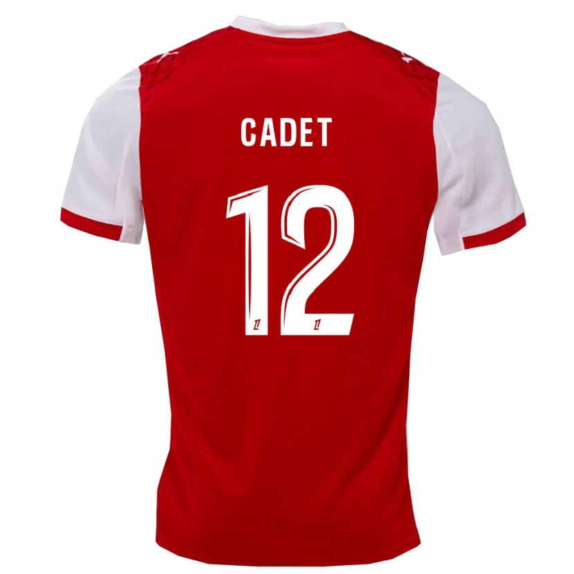 Danxen Hombre Camiseta Charlélie Cadet #12 Rojo Blanco 1ª Equipación 2025/26 La Camisa