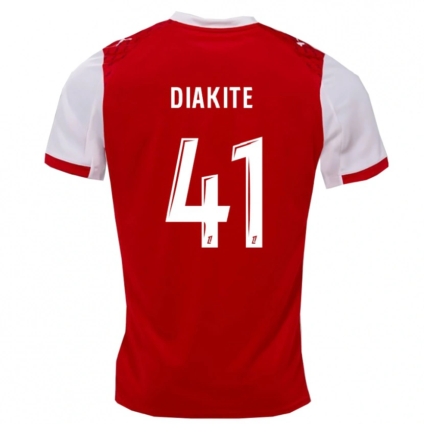 Danxen Hombre Camiseta Ibrahim Diakité #41 Rojo Blanco 1ª Equipación 2025/26 La Camisa