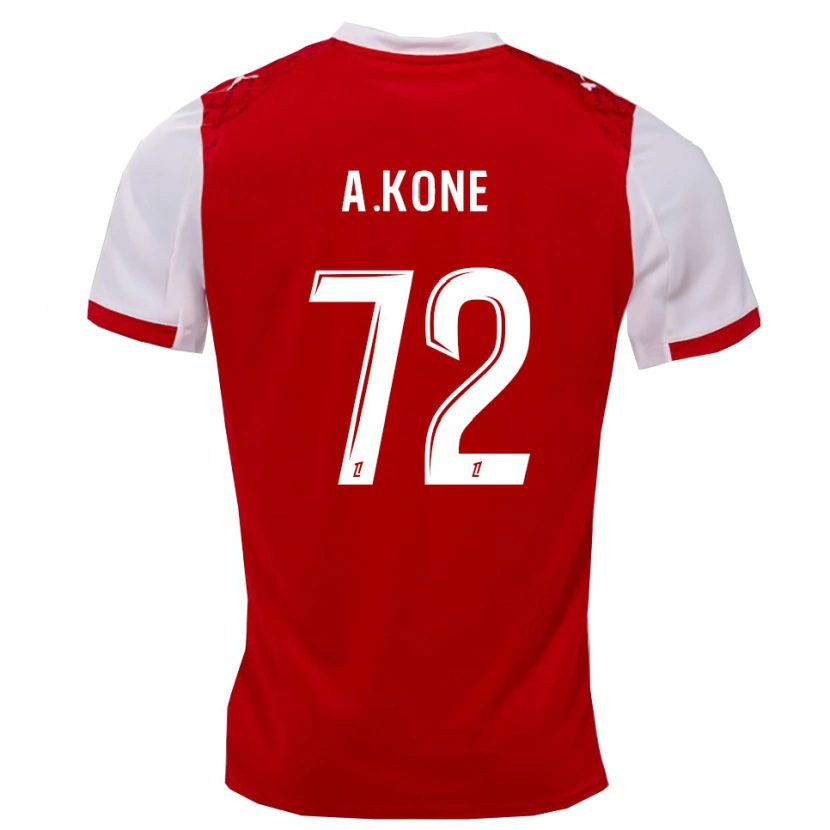 Danxen Hombre Camiseta Amadou Koné #72 Rojo Blanco 1ª Equipación 2025/26 La Camisa