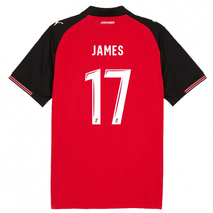 Danxen Hombre Camiseta Jordan James #17 Rojo Negro 1ª Equipación 2025/26 La Camisa