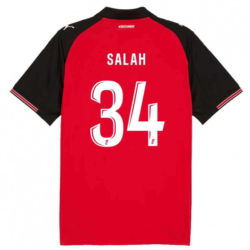 Danxen Hombre Camiseta Ibrahim Salah #34 Rojo Negro 1ª Equipación 2025/26 La Camisa