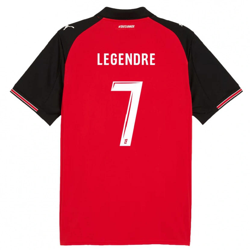 Danxen Hombre Camiseta Elías Legendre #7 Rojo Negro 1ª Equipación 2025/26 La Camisa