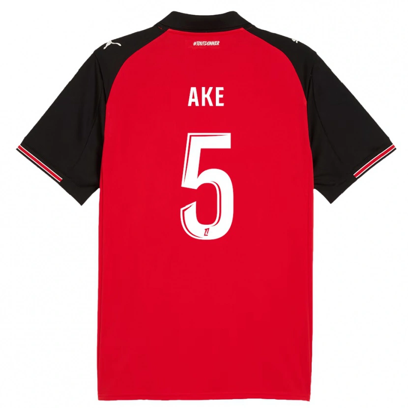 Danxen Hombre Camiseta Junior Ake #5 Rojo Negro 1ª Equipación 2025/26 La Camisa