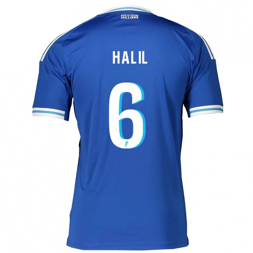 Danxen Hombre Camiseta Fouad Halil #6 Azul Blanco 1ª Equipación 2025/26 La Camisa
