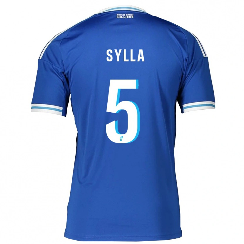 Danxen Hombre Camiseta Abakar Sylla #5 Azul Blanco 1ª Equipación 2025/26 La Camisa