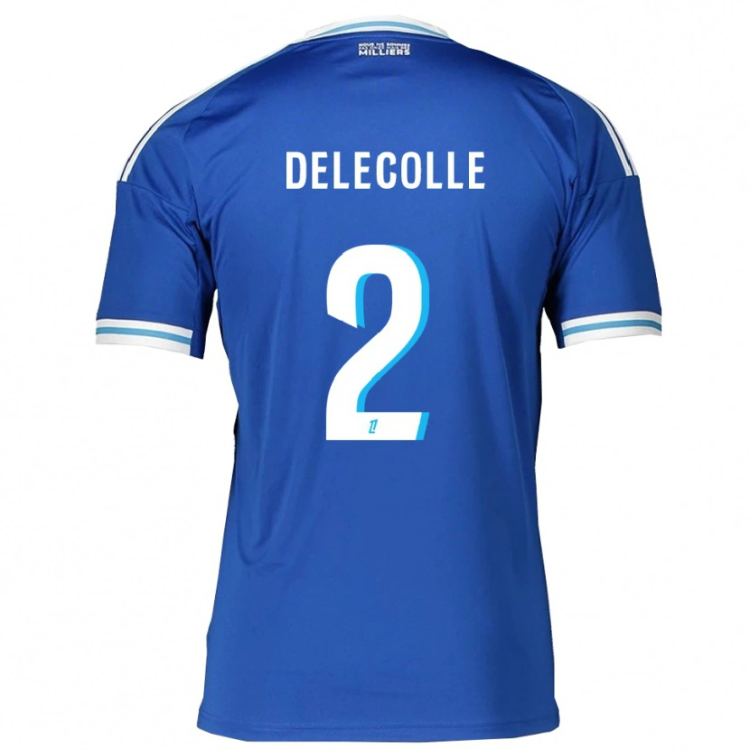 Danxen Hombre Camiseta Timéo Delecolle #2 Azul Blanco 1ª Equipación 2025/26 La Camisa