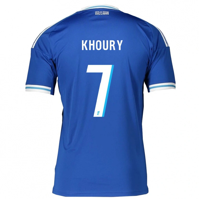 Danxen Hombre Camiseta Pilar Khoury #7 Azul Blanco 1ª Equipación 2025/26 La Camisa