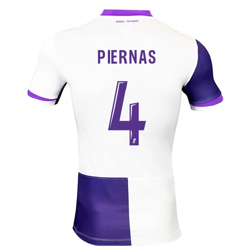 Danxen Hombre Camiseta Gaëtan Bakhouche Piernas #4 Morado Blanco 1ª Equipación 2025/26 La Camisa