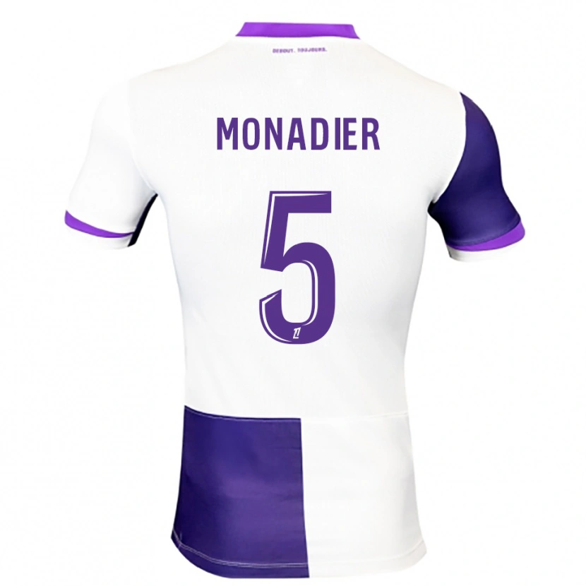 Danxen Hombre Camiseta Pauline Monadier #5 Morado Blanco 1ª Equipación 2025/26 La Camisa