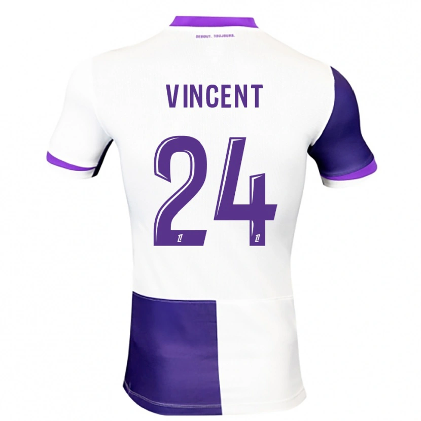 Danxen Hombre Camiseta Magalie Vincent #24 Morado Blanco 1ª Equipación 2025/26 La Camisa