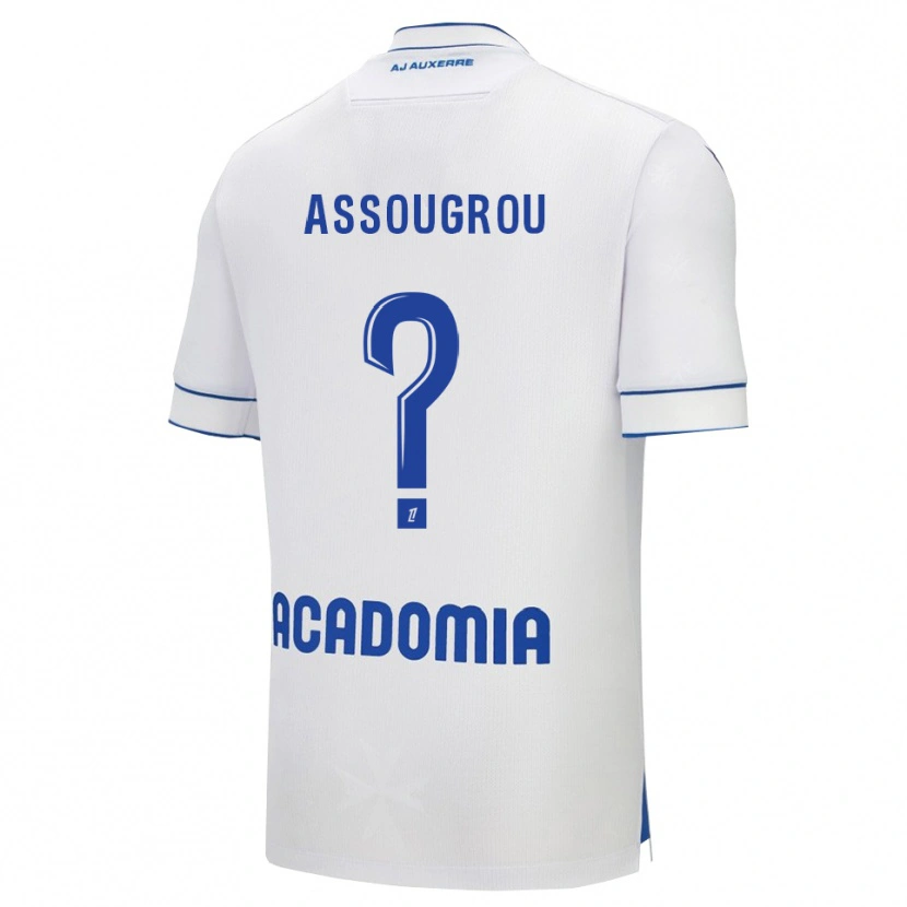 Danxen Hombre Camiseta Kiliane Assougrou #0 Blanco Azul 1ª Equipación 2025/26 La Camisa