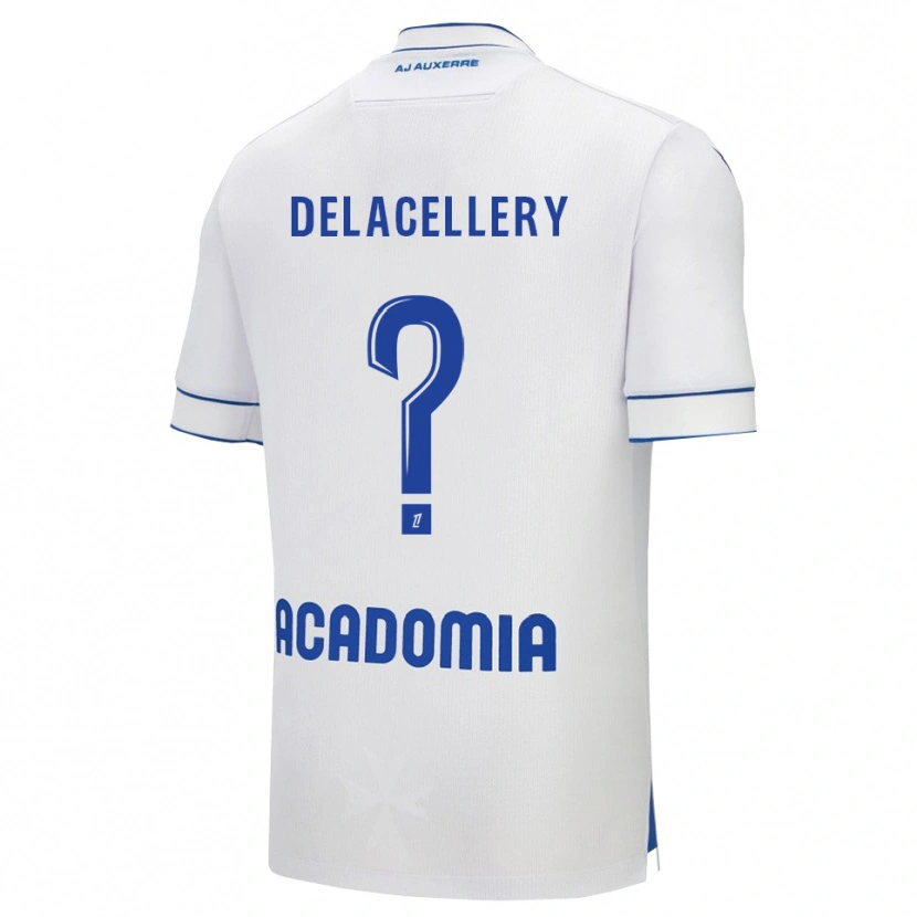 Danxen Hombre Camiseta Coralie Delacellery #0 Blanco Azul 1ª Equipación 2025/26 La Camisa