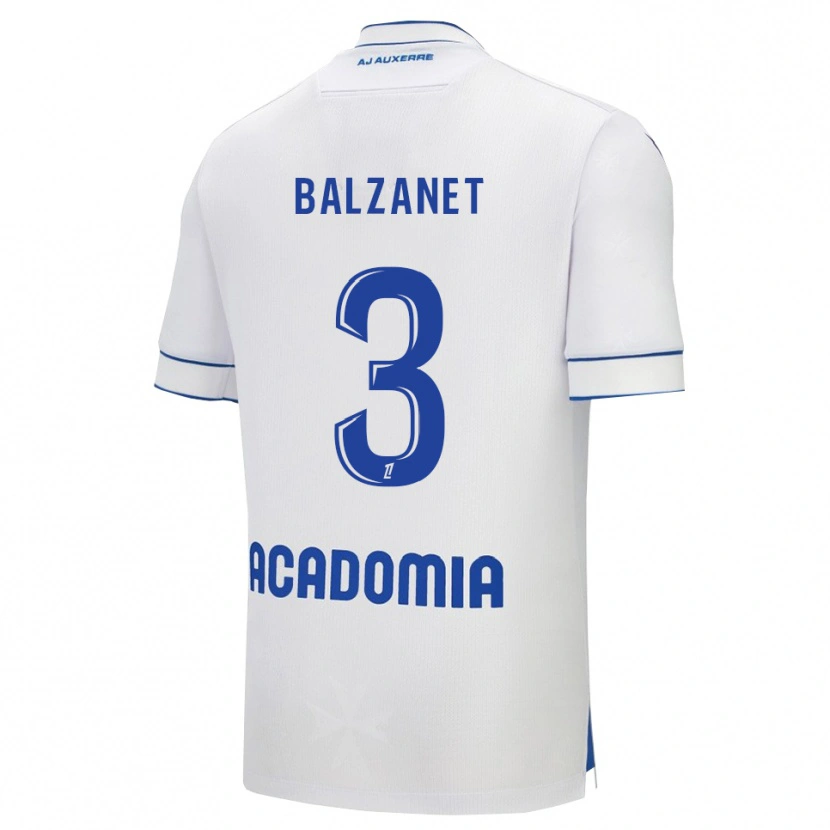 Danxen Hombre Camiseta Guillaume Balzanet #3 Blanco Azul 1ª Equipación 2025/26 La Camisa
