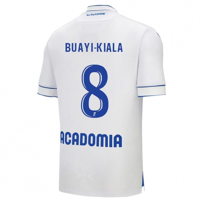 Danxen Hombre Camiseta Nathan Buayi-Kiala #8 Blanco Azul 1ª Equipación 2025/26 La Camisa
