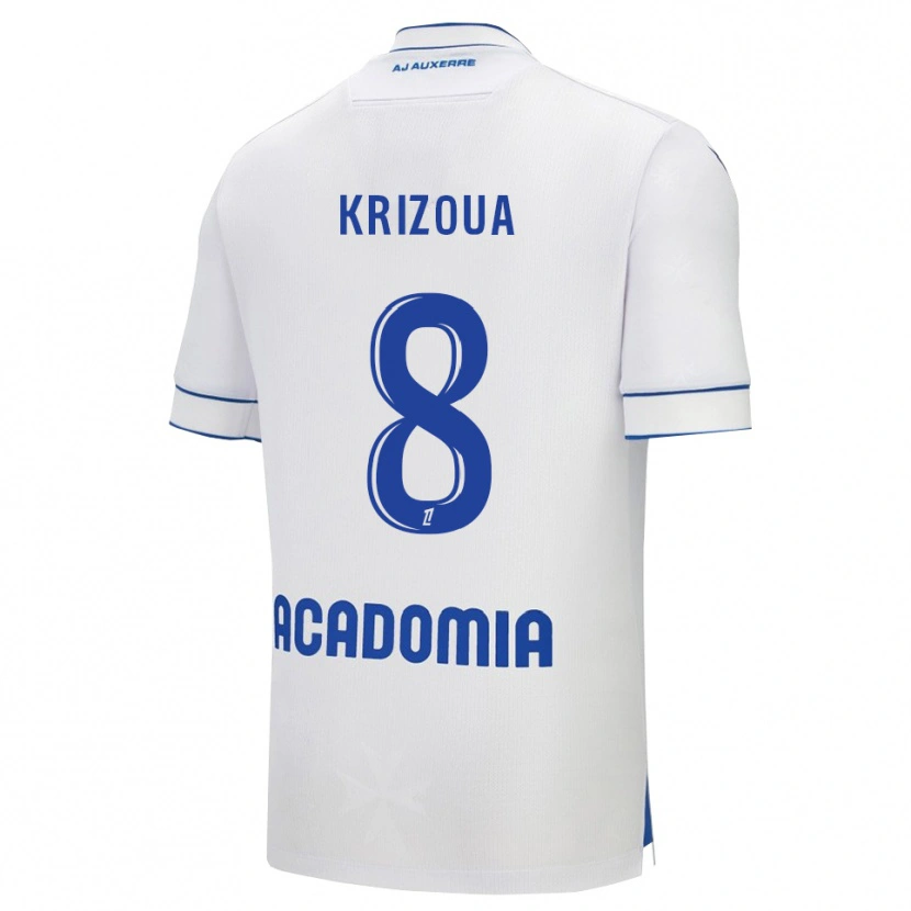 Danxen Hombre Camiseta Alvin Krizoua #8 Blanco Azul 1ª Equipación 2025/26 La Camisa