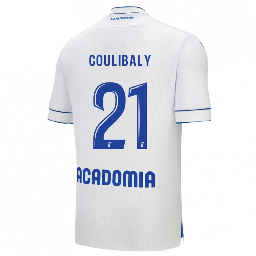 Danxen Hombre Camiseta Lasso Coulibaly #21 Blanco Azul 1ª Equipación 2025/26 La Camisa