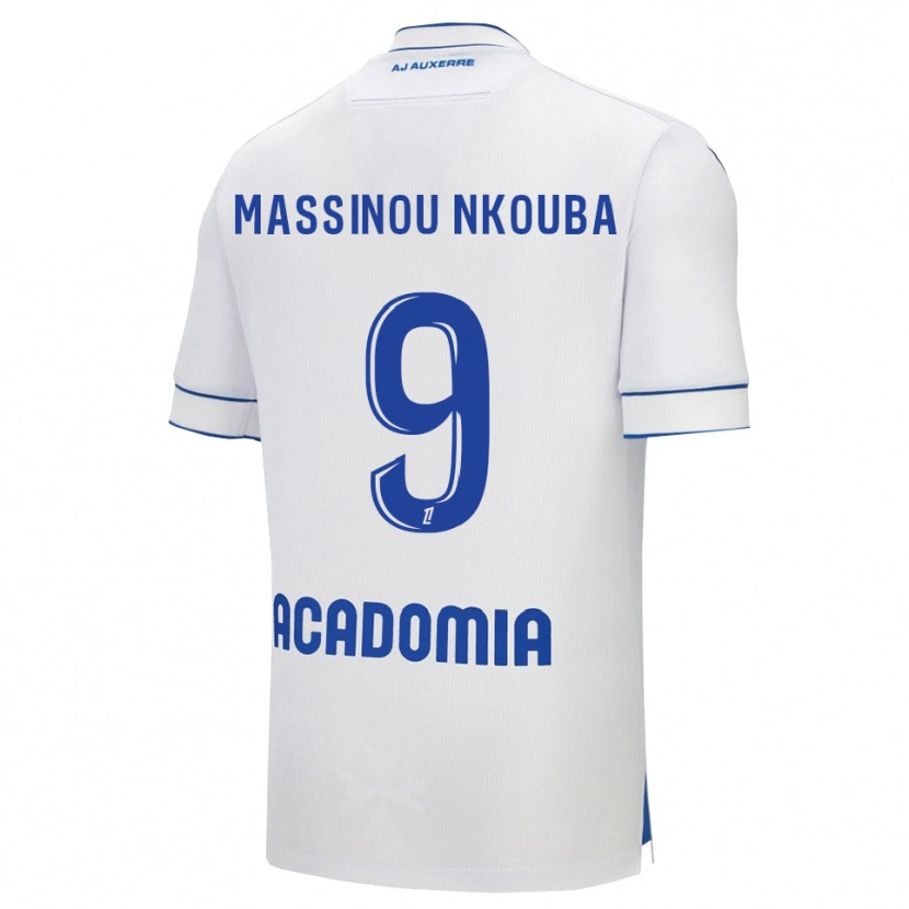 Danxen Hombre Camiseta Pierre Massinou Nkouba #9 Blanco Azul 1ª Equipación 2025/26 La Camisa