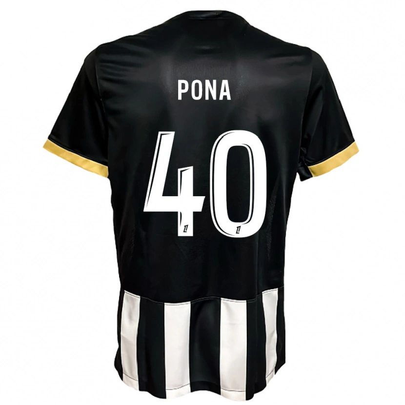 Danxen Hombre Camiseta Oumar Pona #40 Negro Blanco 1ª Equipación 2025/26 La Camisa