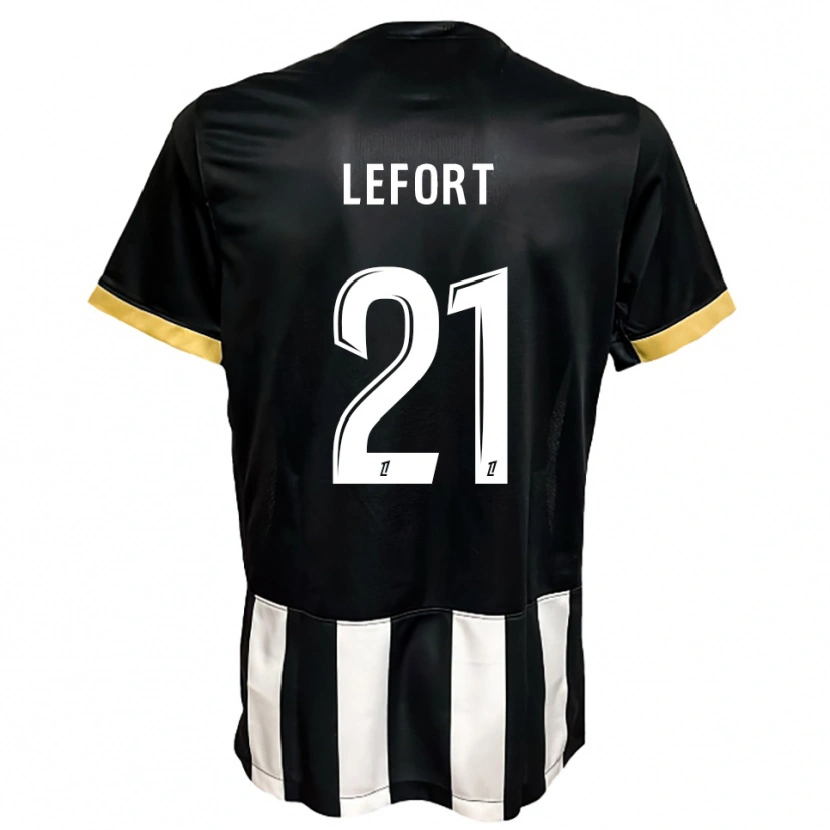Danxen Hombre Camiseta Jordan Lefort #21 Negro Blanco 1ª Equipación 2025/26 La Camisa