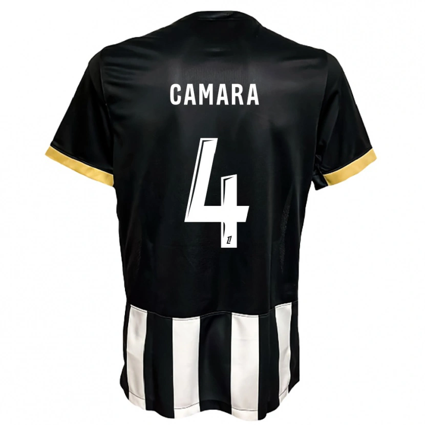 Danxen Hombre Camiseta Ousmane Camara #4 Negro Blanco 1ª Equipación 2025/26 La Camisa