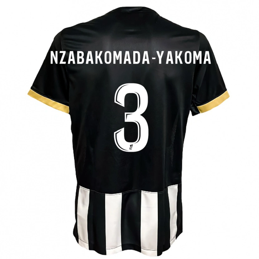 Danxen Hombre Camiseta Raphaël Nzabakomada-Yakoma #3 Negro Blanco 1ª Equipación 2025/26 La Camisa
