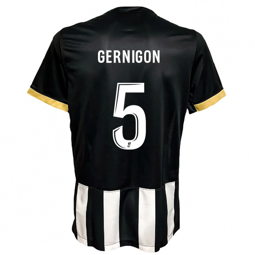 Danxen Hombre Camiseta Maël Gernigon #5 Negro Blanco 1ª Equipación 2025/26 La Camisa