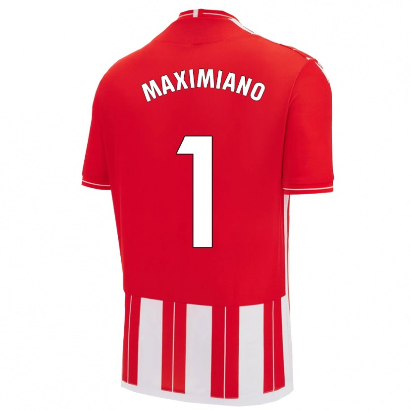 Danxen Hombre Camiseta Luís Maximiano #1 Rojo Blanco 1ª Equipación 2025/26 La Camisa
