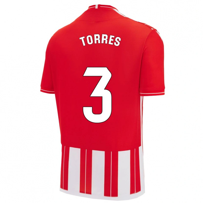 Danxen Hombre Camiseta Álex Torres #3 Rojo Blanco 1ª Equipación 2025/26 La Camisa