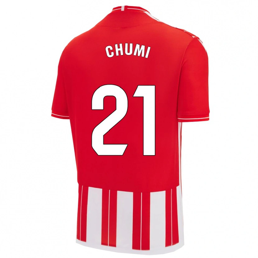 Danxen Hombre Camiseta Chumi #21 Rojo Blanco 1ª Equipación 2025/26 La Camisa