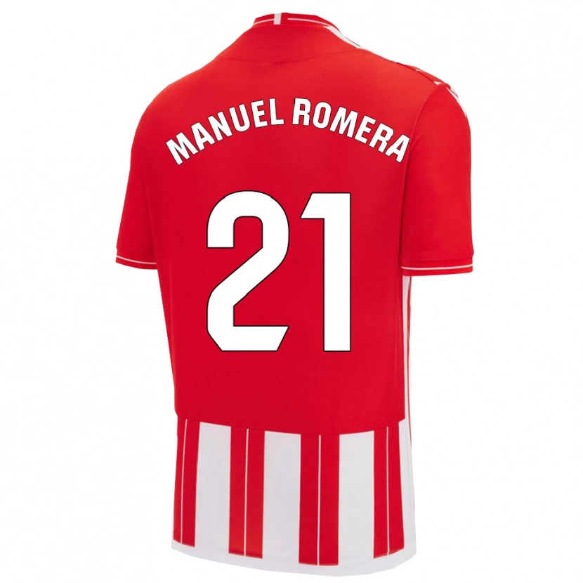 Danxen Hombre Camiseta José Manuel Romera #21 Rojo Blanco 1ª Equipación 2025/26 La Camisa