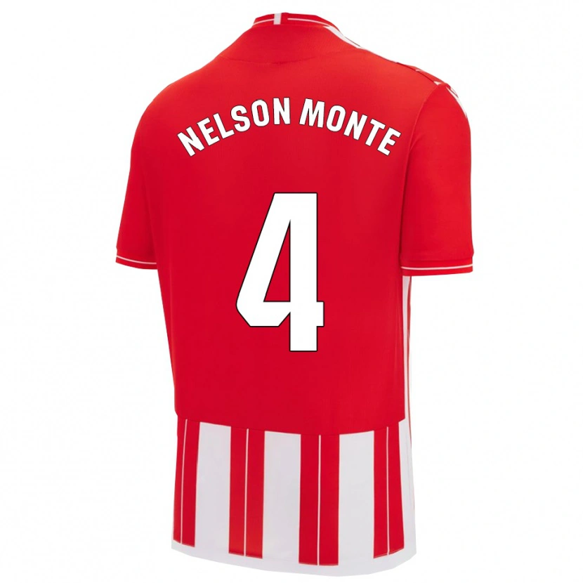 Danxen Hombre Camiseta Nélson Monte #4 Rojo Blanco 1ª Equipación 2025/26 La Camisa
