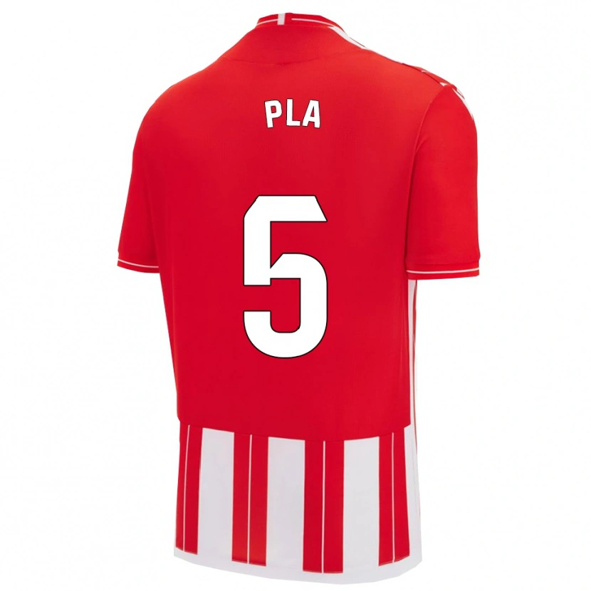 Danxen Hombre Camiseta Edu Pla #5 Rojo Blanco 1ª Equipación 2025/26 La Camisa