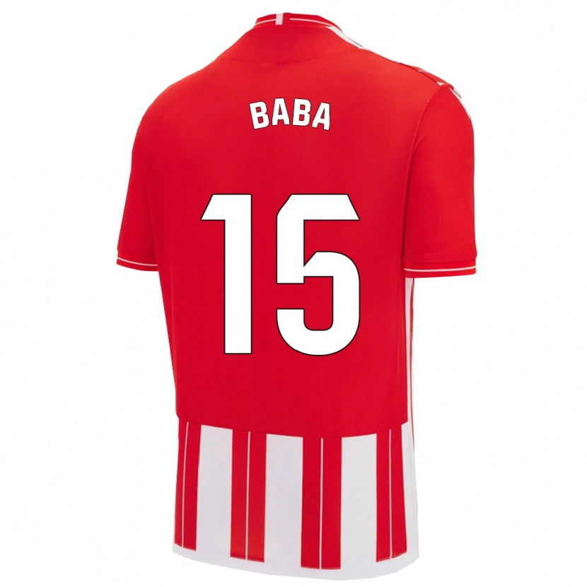 Danxen Hombre Camiseta Iddrisu Baba #15 Rojo Blanco 1ª Equipación 2025/26 La Camisa