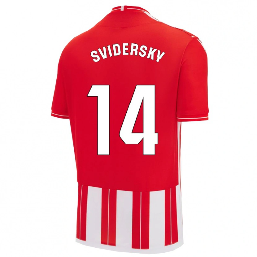 Danxen Hombre Camiseta Martin Svidersky #14 Rojo Blanco 1ª Equipación 2025/26 La Camisa