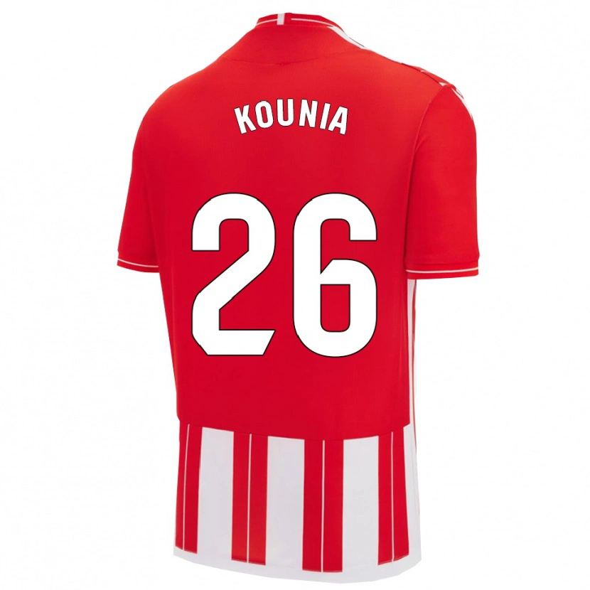 Danxen Hombre Camiseta Houssam Kounia #26 Rojo Blanco 1ª Equipación 2025/26 La Camisa