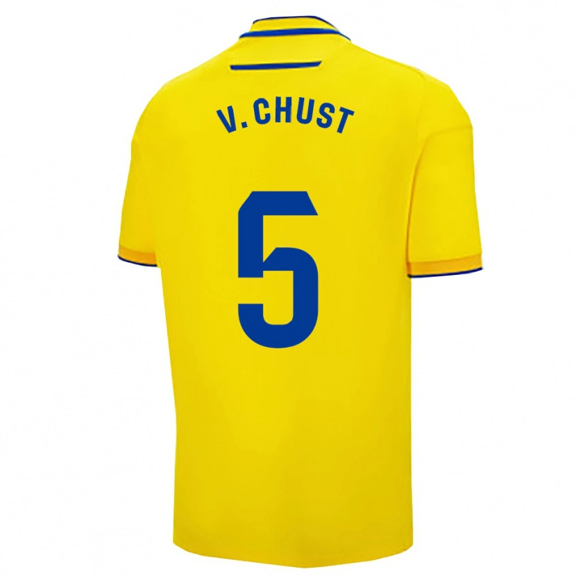 Danxen Hombre Camiseta Víctor Chust #5 Amarillo Marino 1ª Equipación 2025/26 La Camisa