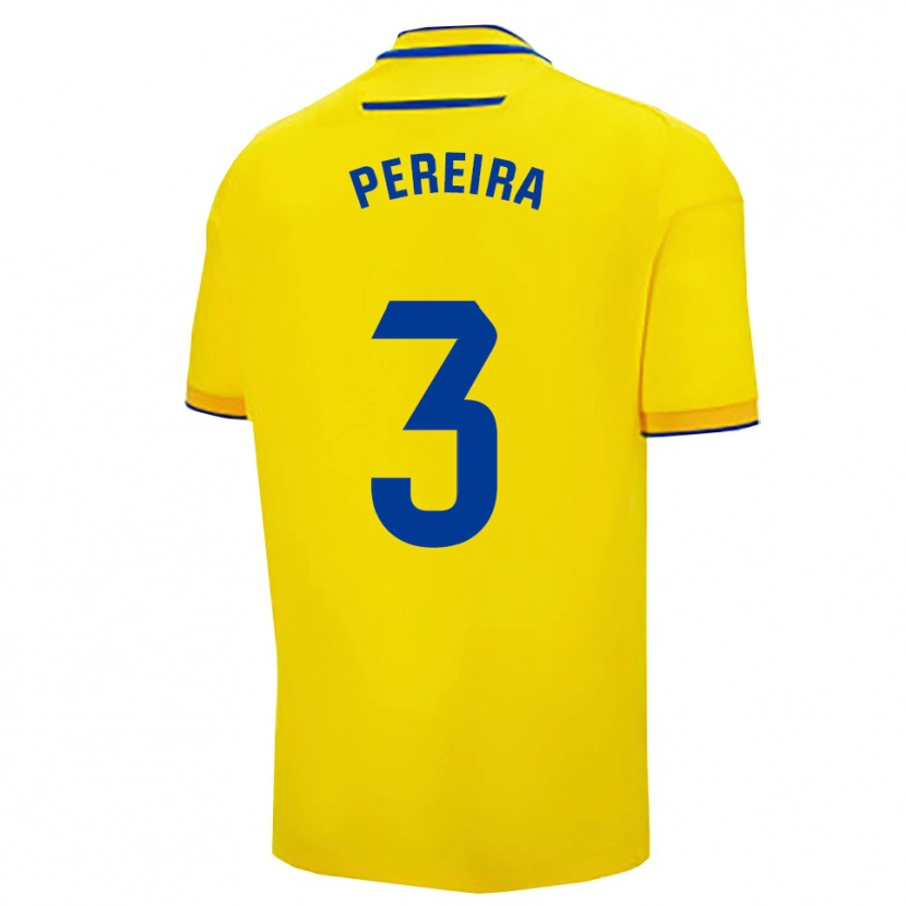 Danxen Hombre Camiseta Raúl Pereira #3 Amarillo Marino 1ª Equipación 2025/26 La Camisa