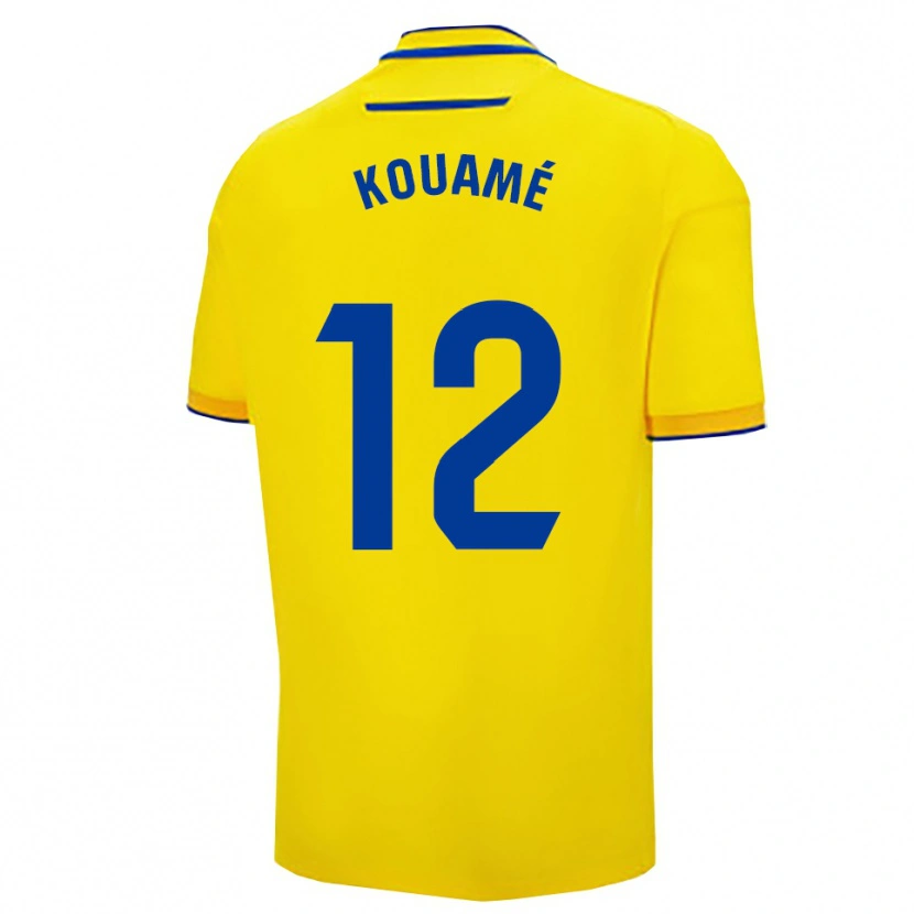 Danxen Hombre Camiseta Rominigue Kouamé #12 Amarillo Marino 1ª Equipación 2025/26 La Camisa