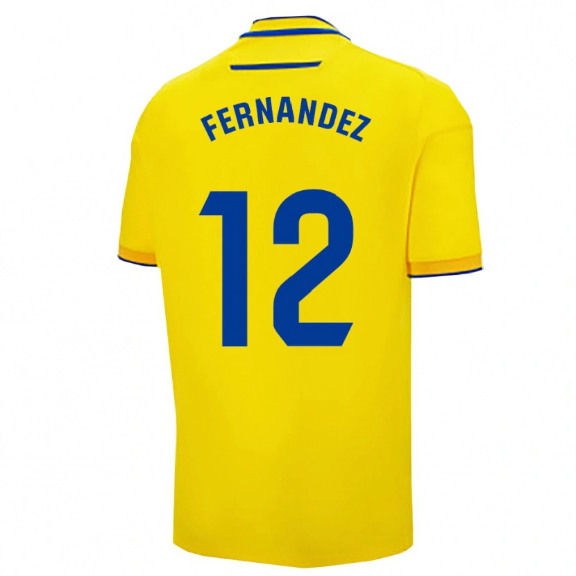 Danxen Hombre Camiseta Sandra Fernández León #12 Amarillo Marino 1ª Equipación 2025/26 La Camisa