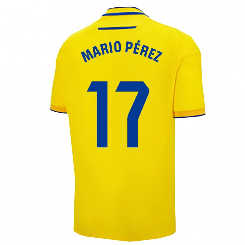 Danxen Hombre Camiseta Mario Pérez #17 Amarillo Marino 1ª Equipación 2025/26 La Camisa