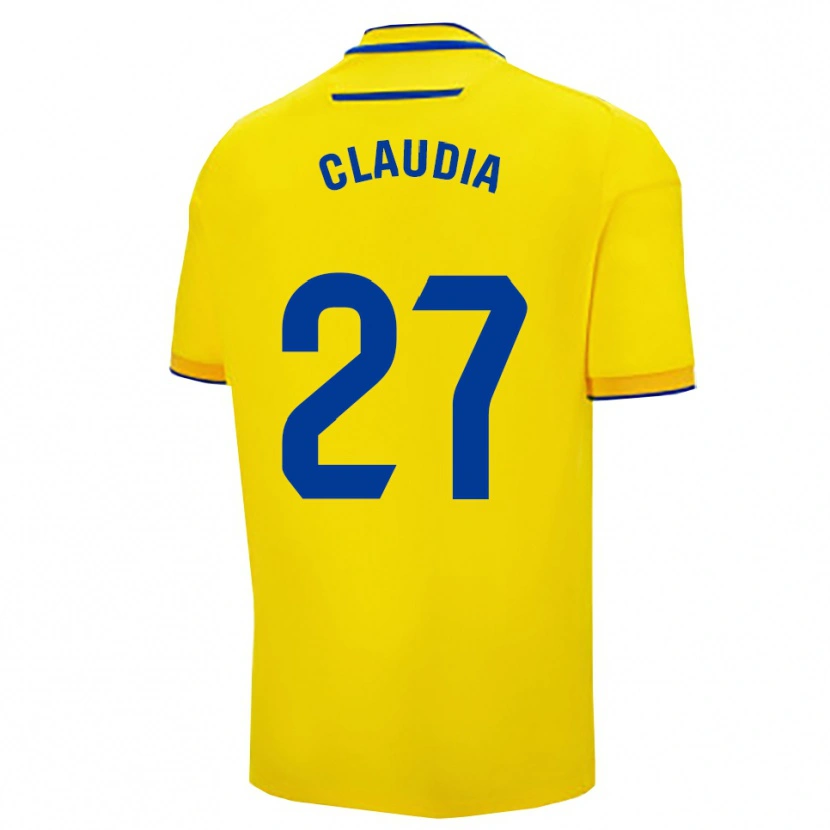Danxen Hombre Camiseta Claudia Batista Rivera #27 Amarillo Marino 1ª Equipación 2025/26 La Camisa