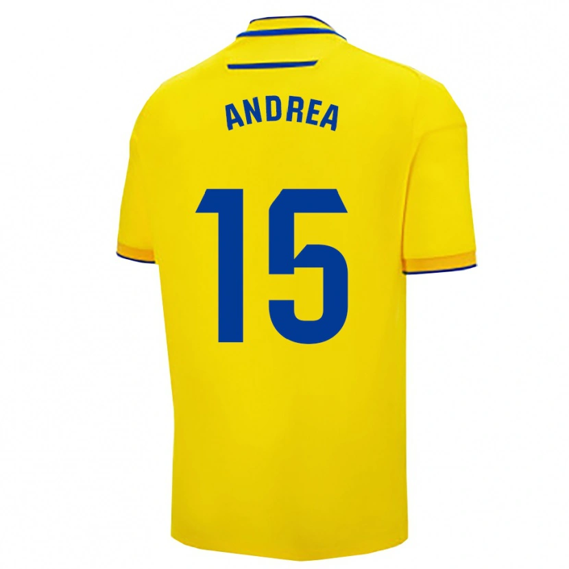 Danxen Hombre Camiseta Andrea Sánchez Moreno #15 Amarillo Marino 1ª Equipación 2025/26 La Camisa