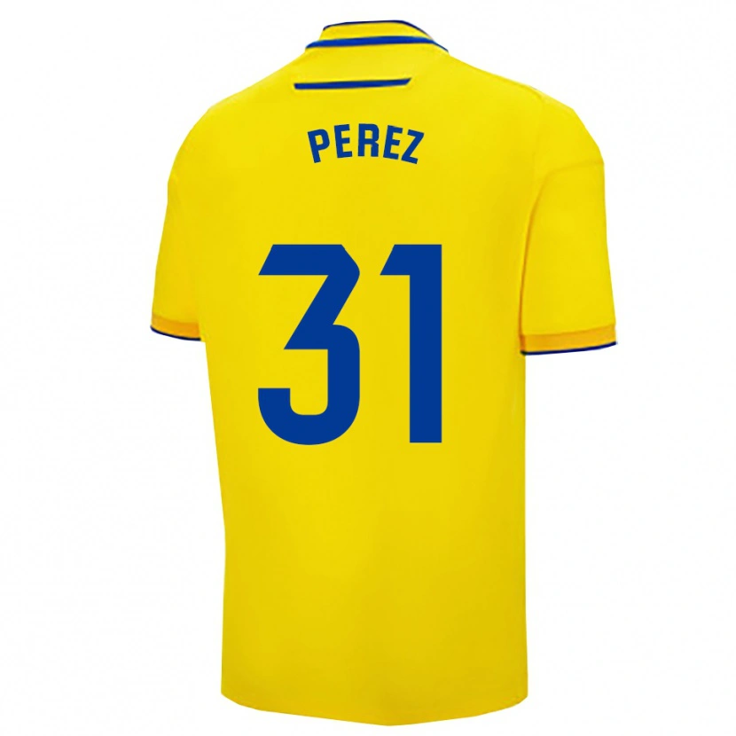 Danxen Hombre Camiseta Ángel Pérez #31 Amarillo Marino 1ª Equipación 2025/26 La Camisa