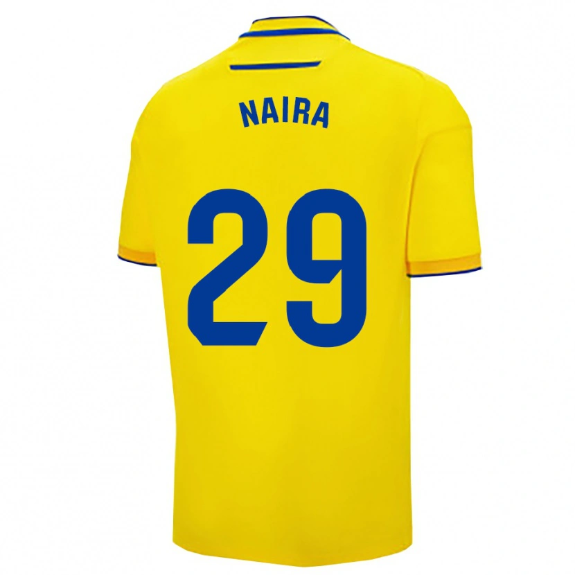 Danxen Hombre Camiseta Naira Aguilar Acedo #29 Amarillo Marino 1ª Equipación 2025/26 La Camisa
