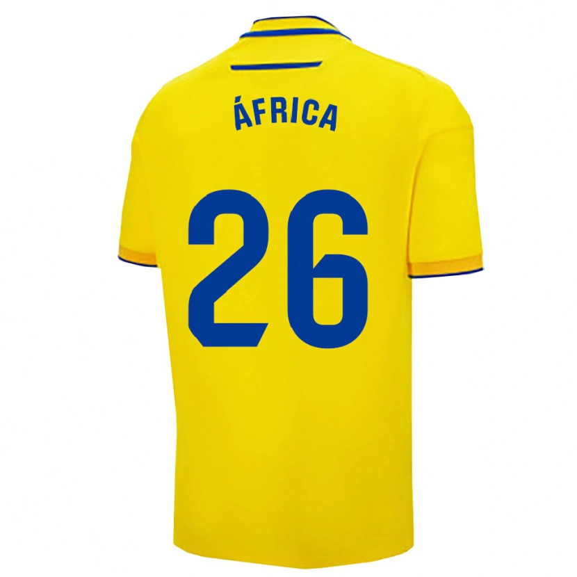Danxen Hombre Camiseta África Dueñas Ariza #26 Amarillo Marino 1ª Equipación 2025/26 La Camisa